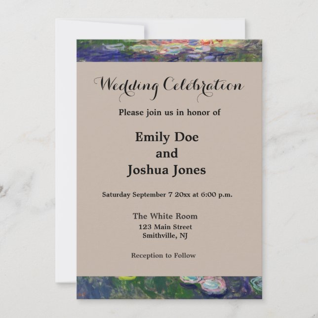 Monet Water Lilies Masterpiece Painting Invitation (Front)