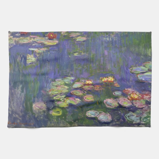 Monet Water Lilies Masterpiece Painting Kitchen Towel (Horizontal)