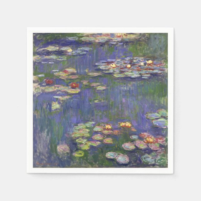 Monet Water Lilies Masterpiece Painting Napkin (Front)