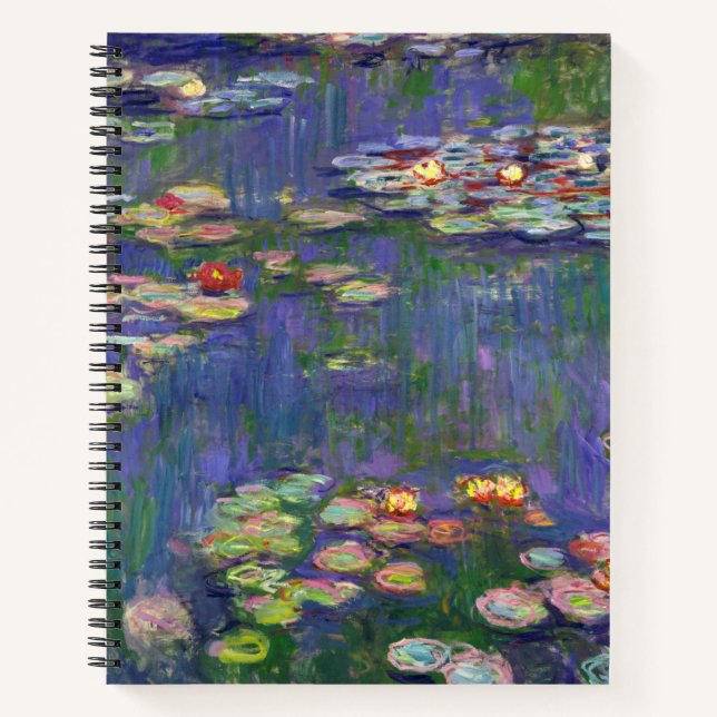Monet Water Lilies Masterpiece Painting Notebook (Front)