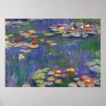 Monet Water Lilies Masterpiece Painting Poster<br><div class="desc">Monet Water Lilies - This classic Monet painting was painted by Claude Monet in 1916. It is part of his famous water lilies collection where he paints in his garden in Giverney,  France. A masterpiece painting.</div>