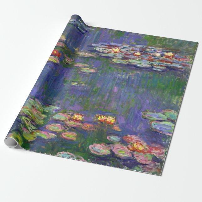 Monet Water Lilies Masterpiece Painting Wrapping Paper (Unrolled)