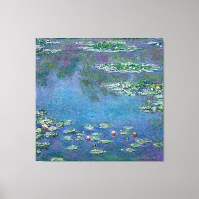 Monet Water Lilies Painting Canvas Print (Front)