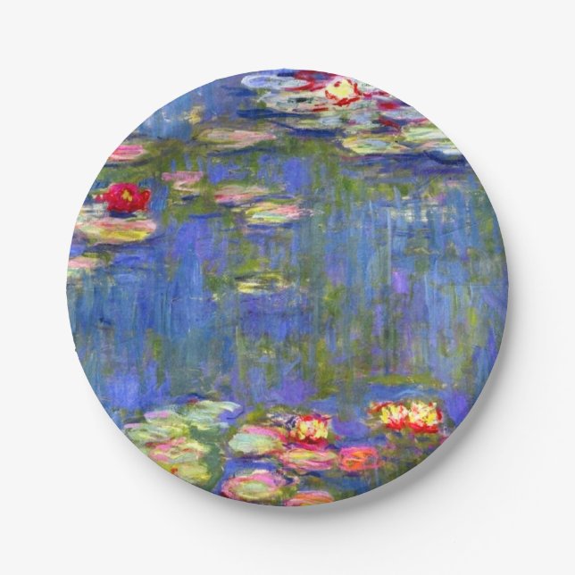 Monet Water Lilies  Paper Plate (Front)