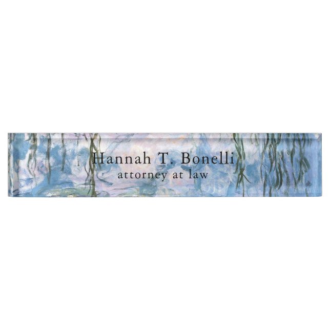 Monet Water Lilies Professional Classical Artwork Nameplate (Front)
