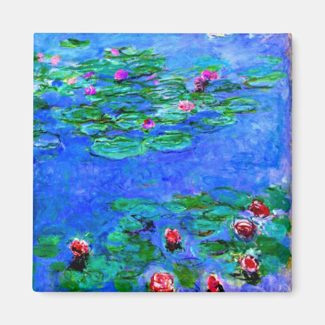 Monet - Water Lilies (red) Magnet (Front)