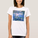 Monet Water Lilies T-Shirt<br><div class="desc">Monet Water Lilies. Oil painting on canvas from 1916. Monet painted his famous water lily pond obsessively during the final years of his career, drawing inspiration from the light of the sun and its shifting effect on the water and the aquatic flowers and foliage. This painting features a vibrant use...</div>