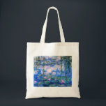 Monet Water Lilies Tote Bag<br><div class="desc">Monet Water Lilies tote bag. Oil painting on canvas from 1916. Monet painted his famous water lily pond obsessively during the final years of his career, drawing inspiration from the light of the sun and its shifting effect on the water and the aquatic flowers and foliage. This painting features a...</div>