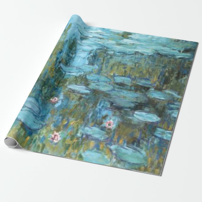 Monet - Water Lilies (turquoise), 1915, Wrapping Paper (Unrolled)