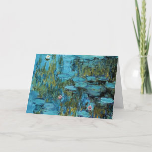 Monet - Water Lilies, Turquoise, Card