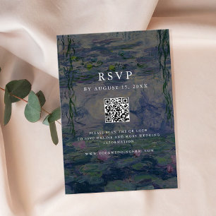Monet Water Lilies Wedding RSVP Card