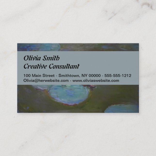 Monet Water Lily Lilies Pond Waterlilies Painting Business Card (Front)