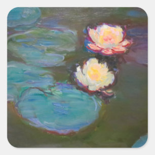 Monet Water Lily Lilies Pond Waterlilies Painting Square Sticker
