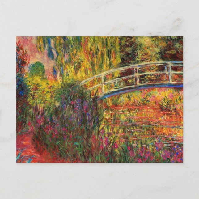 Monet Water Lily Pond and Water Irises Announcement Postcard (Front)