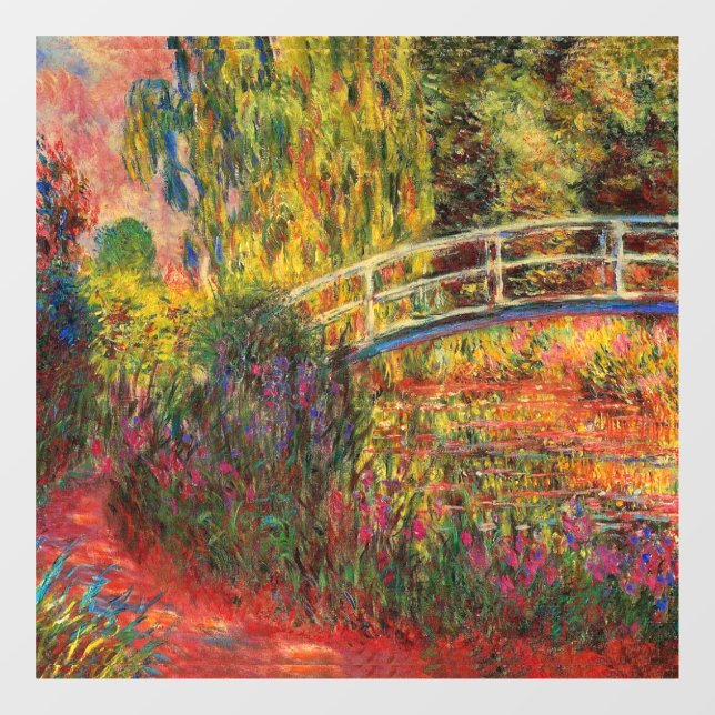Monet Water Lily Pond and Water Irises Window Cling (Sheet)