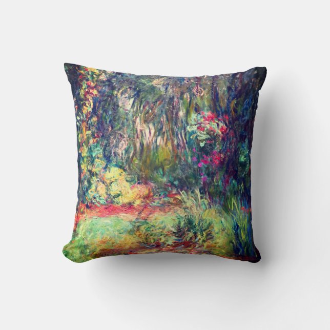 Monet Water Lily Pond Throw Pillow (Front)