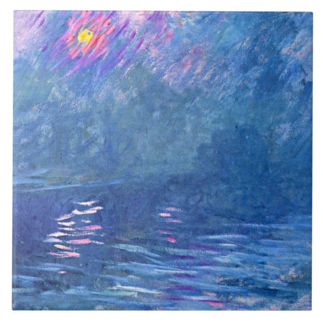 Monet - Water Loo Bridge, famous painting,  Tile (Front)