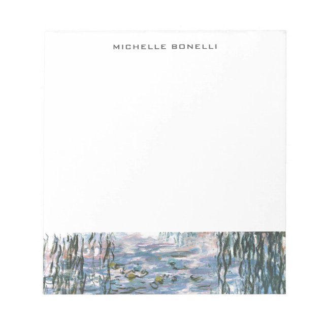 Monet Waterlillies Professional Plain Minimalist Notepad (Front)
