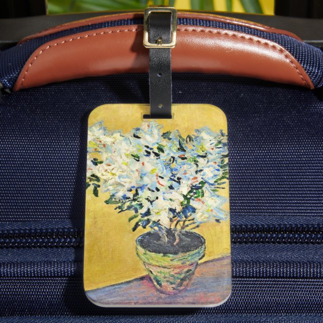 Monet - White Azaleas in a Pot,  Luggage Tag (Front Insitu 2)