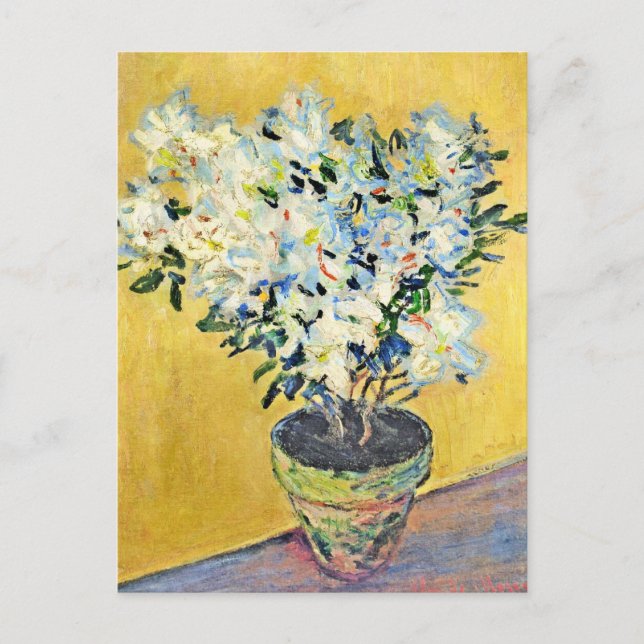 Monet - White Azaleas in a Pot,  Postcard (Front)