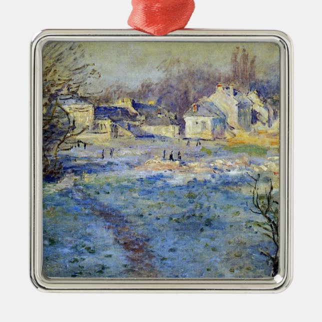 Monet - White Frost artwork Metal Ornament (Front)