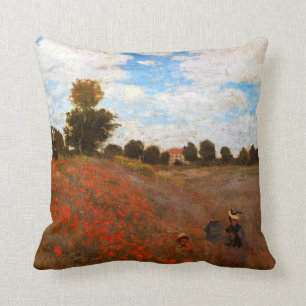 Monet - Wild Poppies Throw Pillow