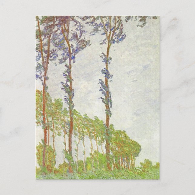 Monet Wind Effect Poplars Vintage Landscape Postcard (Front)