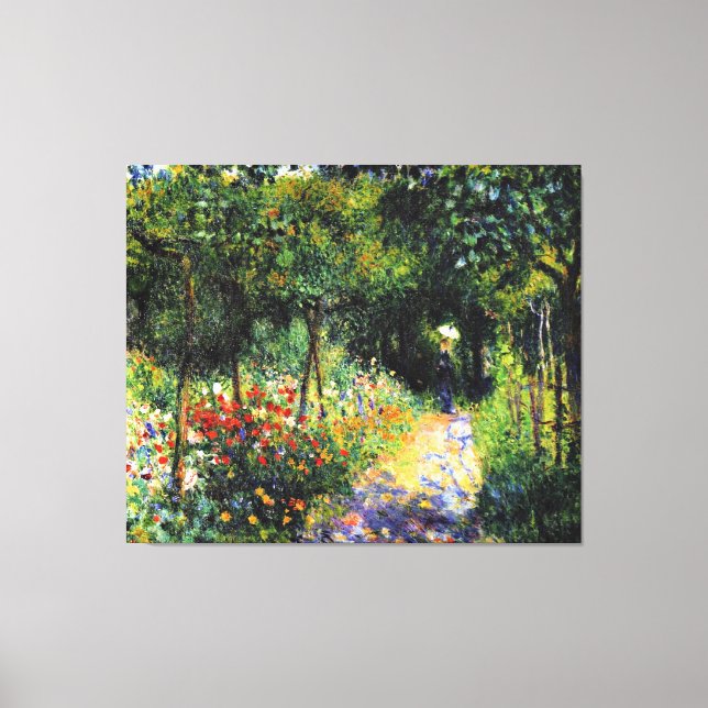 Monet - Woman at the Garden, fine art painting Canvas Print (Front)