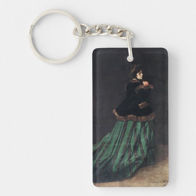 Monet Woman in Green Dress Keychain (Front)