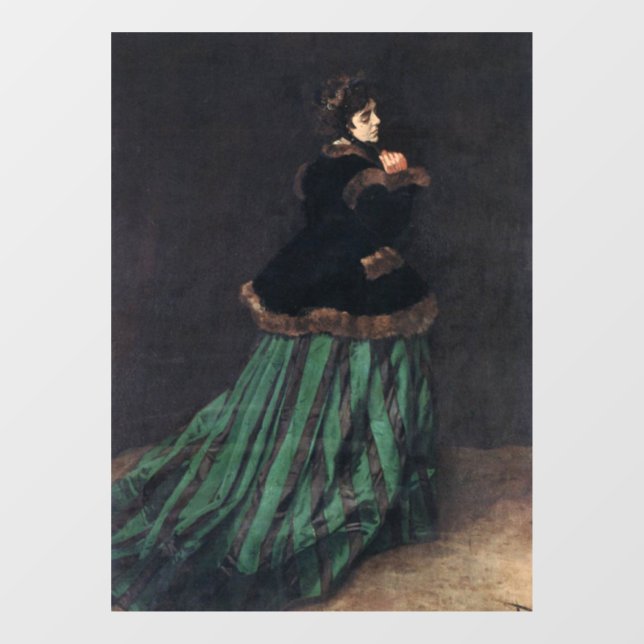 Monet Woman in Green Dress Window Cling (Sheet)