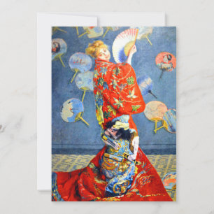 Monet Woman in Japanese Costume Invitation