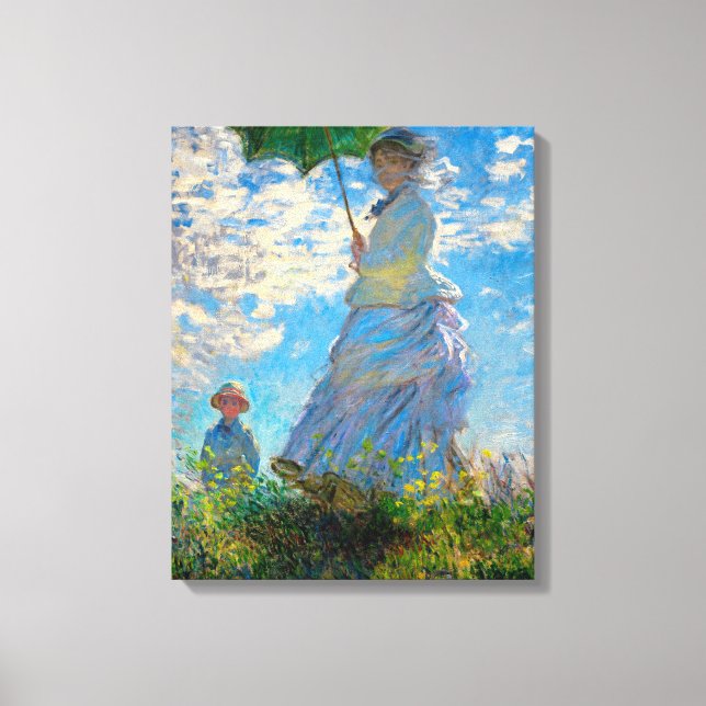 Monet Woman Parasol Impressionism Canvas Print (Front)