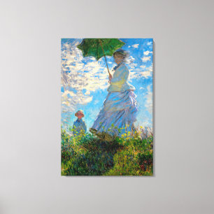 Monet Woman Parasol Impressionism Canvas Print