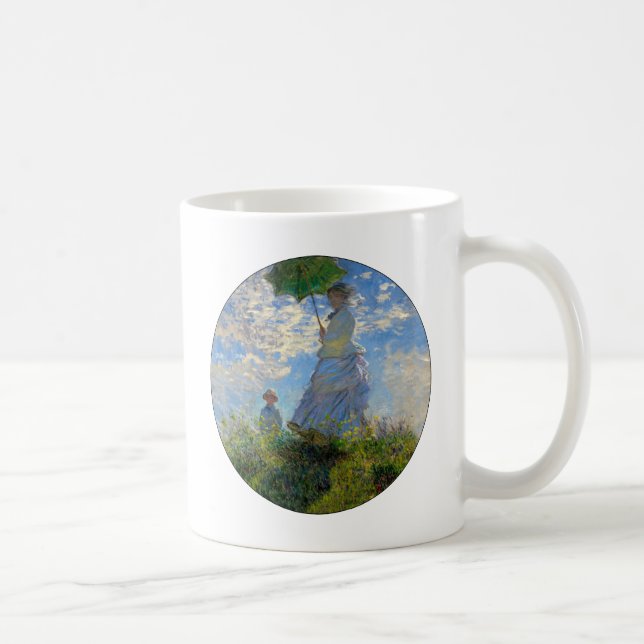 Monet Woman Parasol Impressionism Coffee Mug (Right)