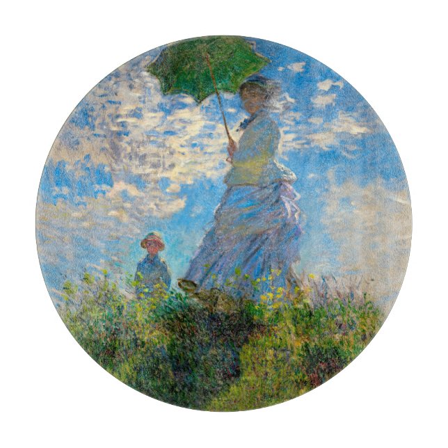 Monet Woman Parasol Impressionism Cutting Board (Front)