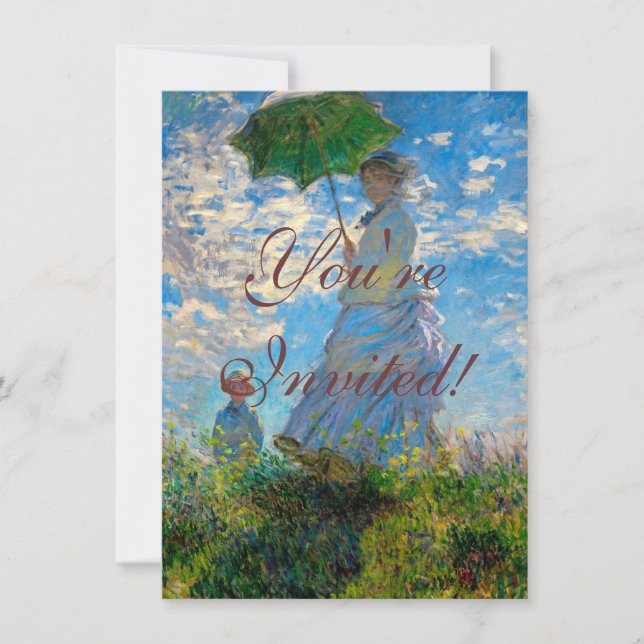 Monet Woman Parasol Impressionism Invitation (Front)