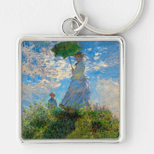 Monet Woman Parasol Impressionism Keychain (Front)