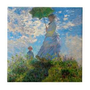 Monet Woman Parasol Impressionism Tile