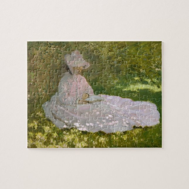 Monet Woman Reading (Springtime) Fine Art Jigsaw Puzzle (Horizontal)