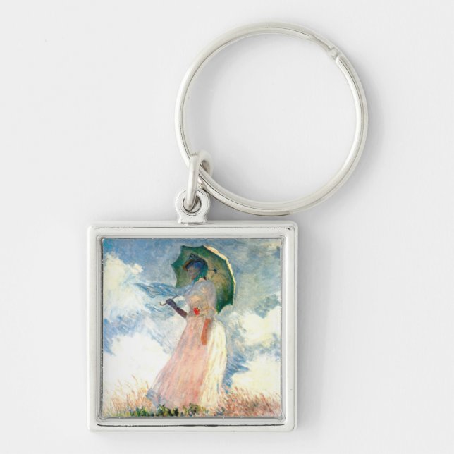 Monet Woman with a Parasol Facing Left Keychain (Front)
