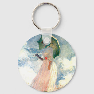 Monet Woman with a Parasol Facing Left Keychain