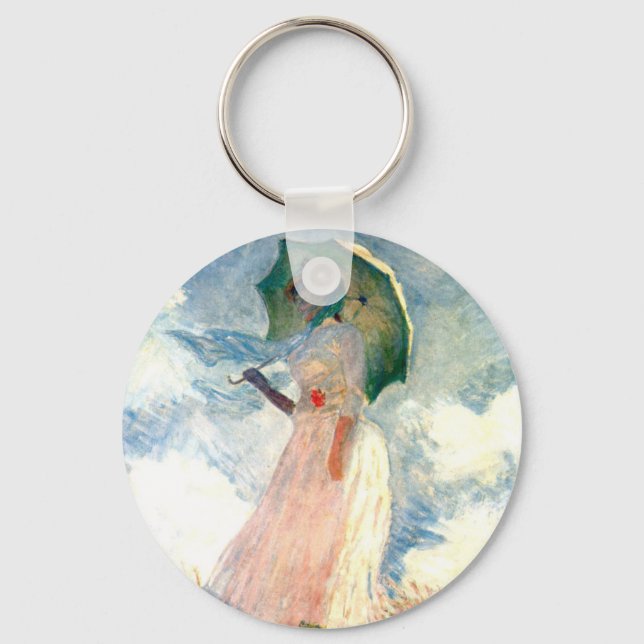 Monet Woman with a Parasol Facing Left Keychain (Front)