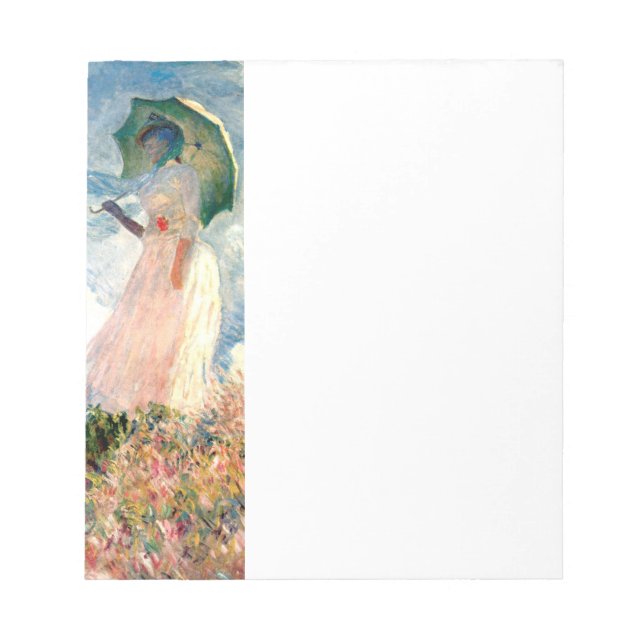 Monet Woman with a Parasol Facing Left Notepad (Front)