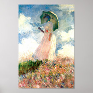 Monet Woman with a Parasol Facing Left Poster