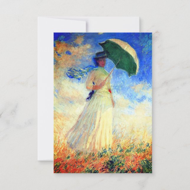 Monet Woman with a Parasol Facing Right Card (Front)