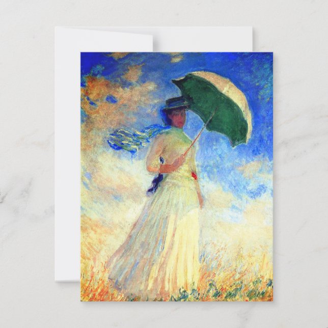 Monet Woman with a Parasol Facing Right Invitation (Front)