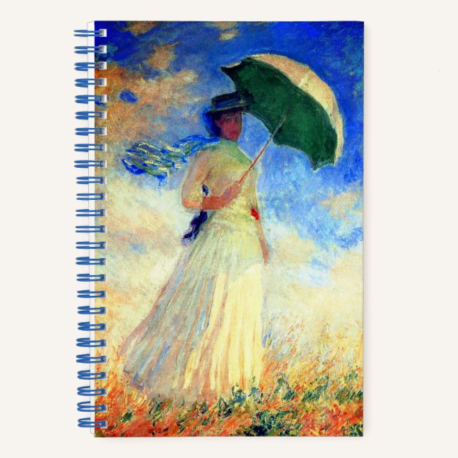 Monet Woman with a Parasol Facing Right Notebook (Front)