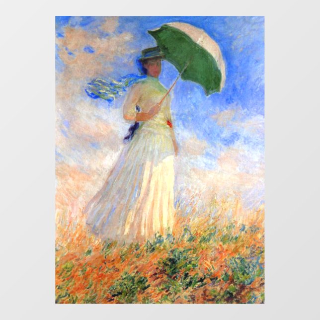 Monet Woman with a Parasol Facing Right Window Cling (Sheet)