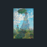 Monet Woman with a Parasol Fine Art Canvas Print<br><div class="desc">Woman with a Parasol, or Madam Monet and Her Son, are the two titles used for this popular classic Impressionism painting by French artist, Claude Monet, c. 1875. It is an Impressionist style everyday family scene portrait of Claude Monet's wife, Camille and their son, out for a stroll on a...</div>