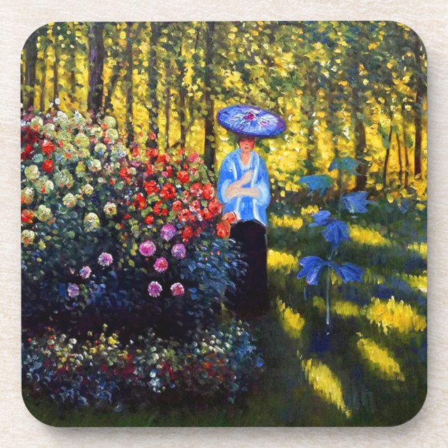 Monet Woman with a Parasol in Garden Coaster (Front)